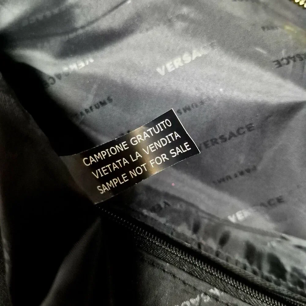 VERSACE Parfums Convertible Rider Backpack Shoulder Tote Bag Black Gold NWOT